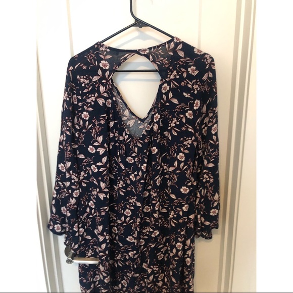 Lush Navy Bell Sleeve Dress - Picture 3 of 3